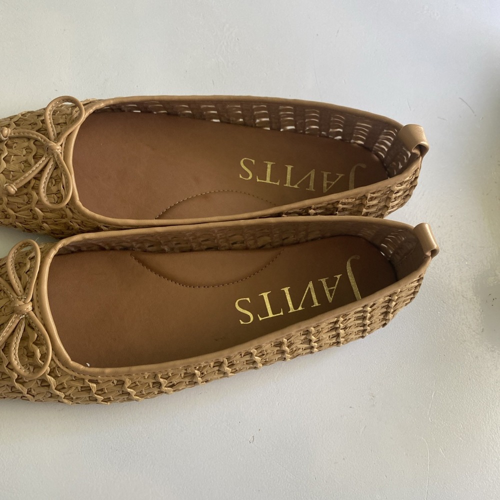 Eric Javits Parris Raffia Natural Woven Square-Toe Ballet Flats in Tan Size 9 - Picture 15 of 15